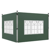 Set di 2 pannelli laterali per gazebo 3x3/3x4 m, parete laterale con finestra, impermeabile, verde