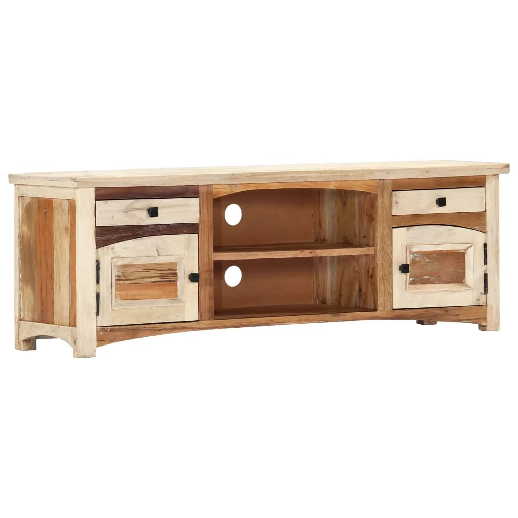 Mobile TV multimediale scaffale TV mobile TV sala da pranzo soggiorno camera da letto 120 x 30 x 40 cm legno massello di recupero marrone 02_0025823