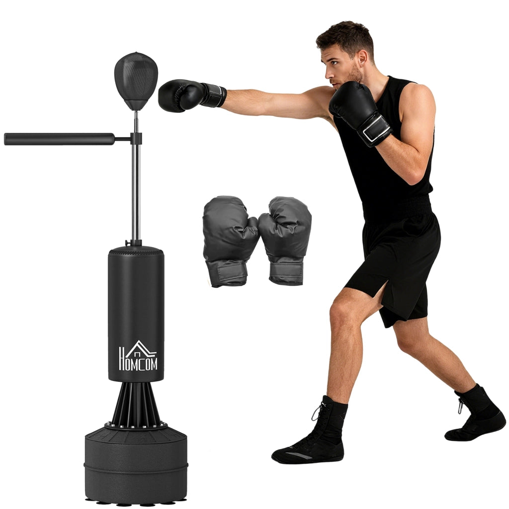 Sacco da boxe su supporto con palla a sospensione 3 in 1 ¨C Zephmum ¨C Regolabile in altezza