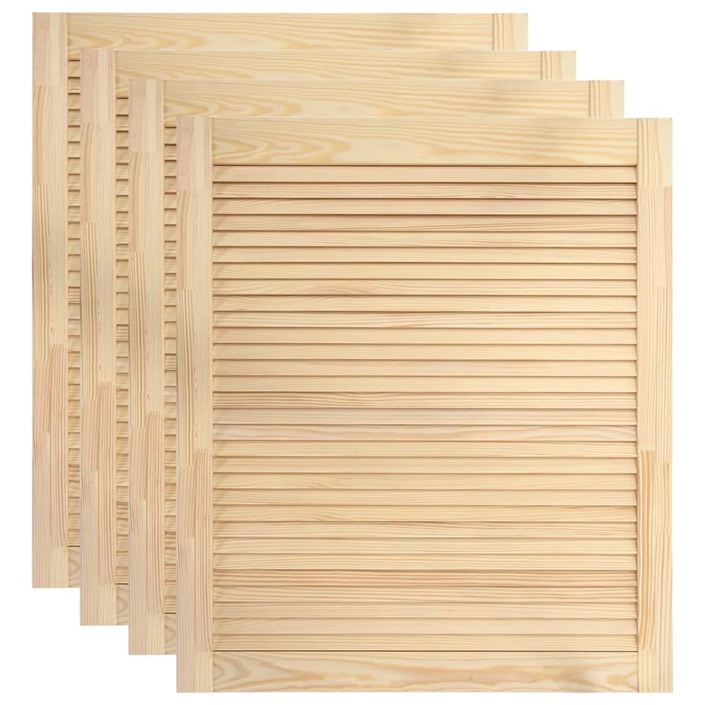 Set di 4 ante a persiana ante per armadi ante per mensole rivestimento per armadio guardaroba 61,5 x 49,4 cm legno di pino massiccio 02_0003918