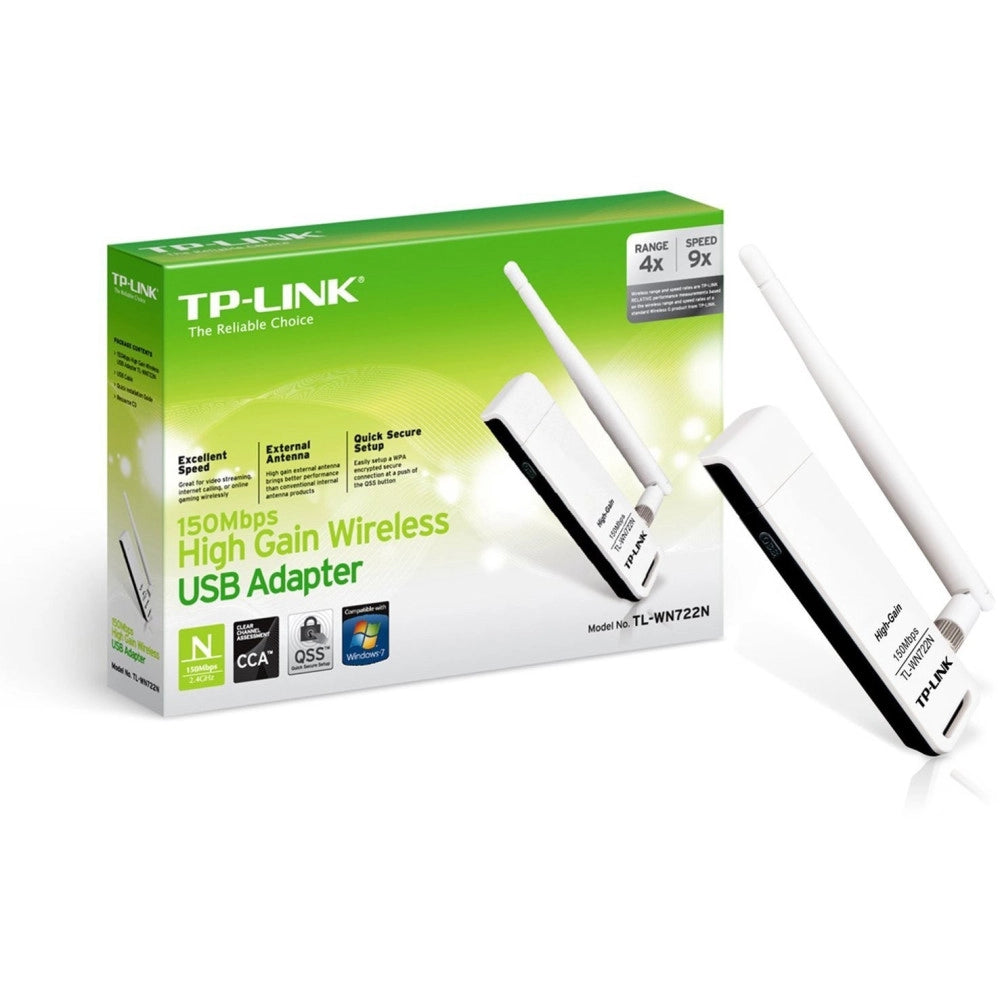 Trade Shop - Adattatore Usb Wireless N 150mbps, Antenna Esterna 4 Dbi Ad Alto Guadagno Wps -
