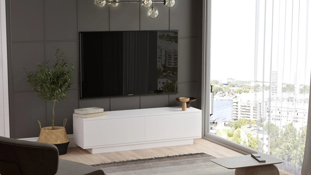 Mobile TV in legno "FN1" - 140 x 35 x 38 cm - Bianco