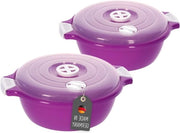 Set di pentole a stoviglie con vapore da 2 pezzi verde con valvola di vapore - lavabile in lavastoviglie - 20 litri - viola - 22cm x 9cm