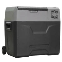 Frigo per Auto da 50L con Pannello Touch, Maniglia e 2 Ruote, in Alluminio e Plastica, 58.6x37.8x54.5 cm, Grigio