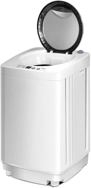 2 in 1 Lavatrice Portatile Automatico 3,5kg, con Lavaggio Automatico Centrifuga, Mini Lavatrice per Appartamento Campeggio, 43x43x75 cm, Bianco