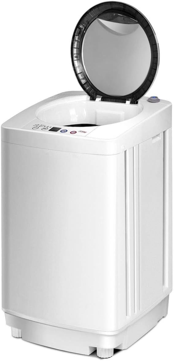 2 in 1 Lavatrice Portatile Automatico 3,5kg, con Lavaggio Automatico Centrifuga, Mini Lavatrice per Appartamento Campeggio, 43x43x75 cm, Bianco