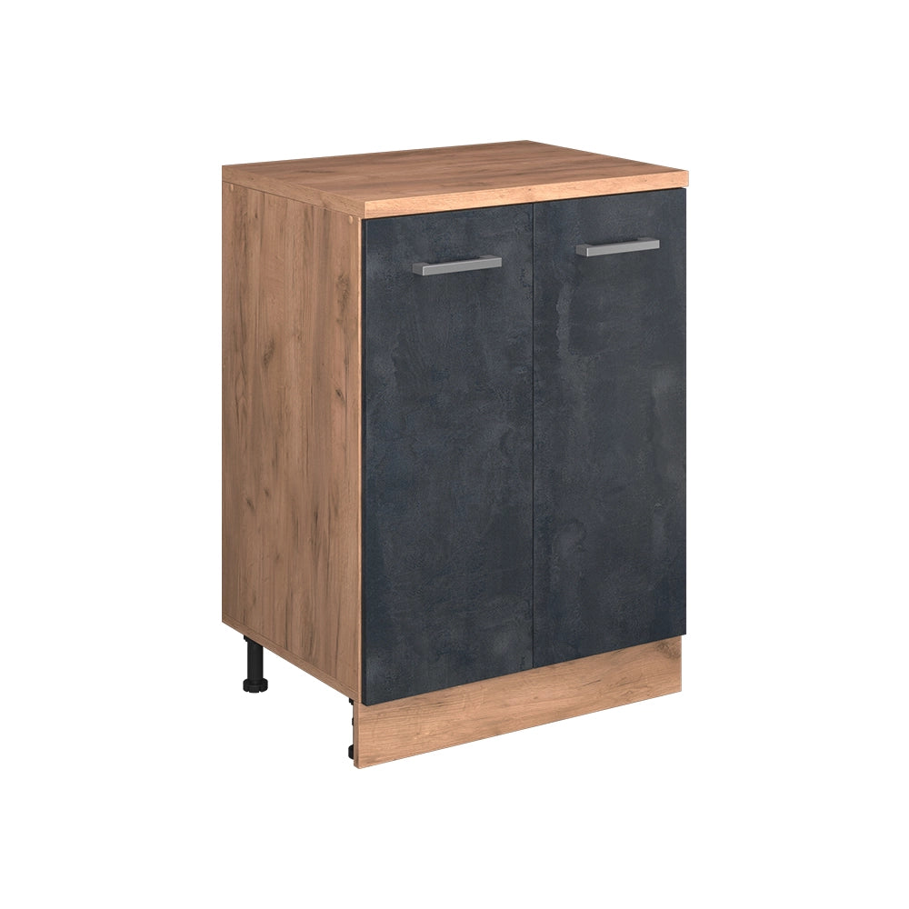 Mobile per mansarda Rion Calce nera/Rovere dorato 60 x 83.8 cm senza inclinazione con 2 ante Vicco