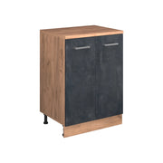 Mobile per mansarda Rion Calce nera/Rovere dorato 60 x 83.8 cm senza inclinazione con 2 ante Vicco