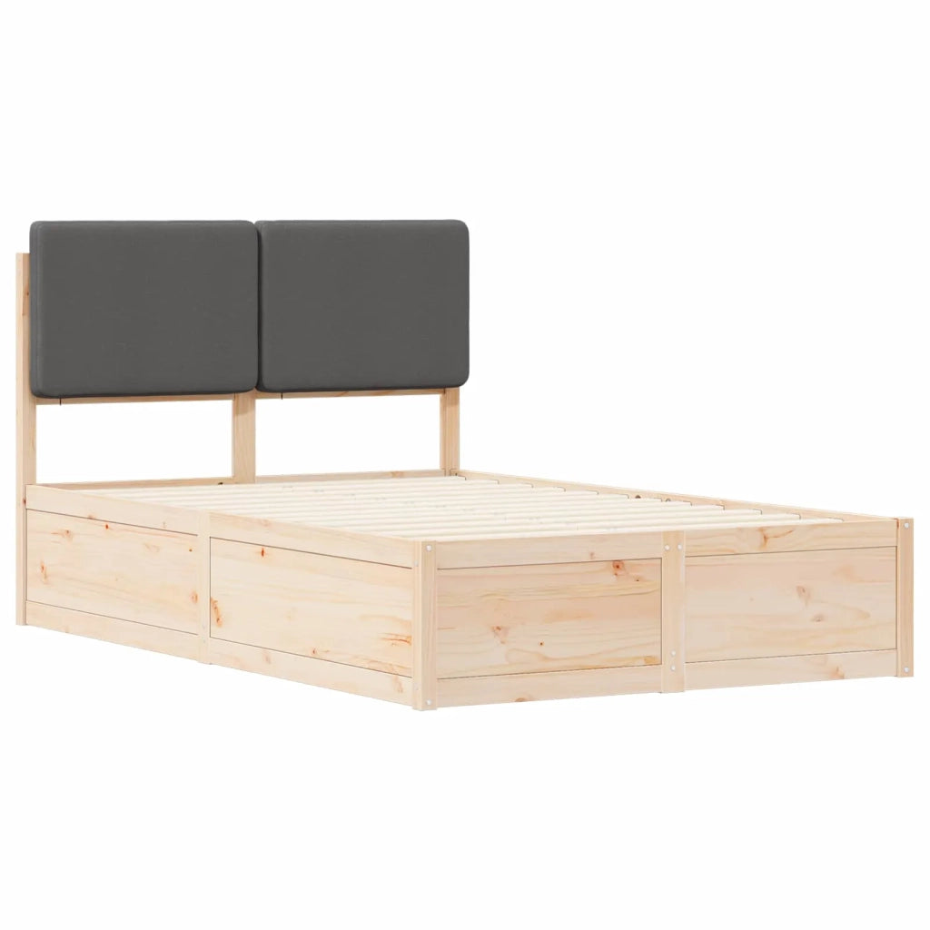 Letto con Testiera Rivestita Grigio scuro 120 x 190 cm