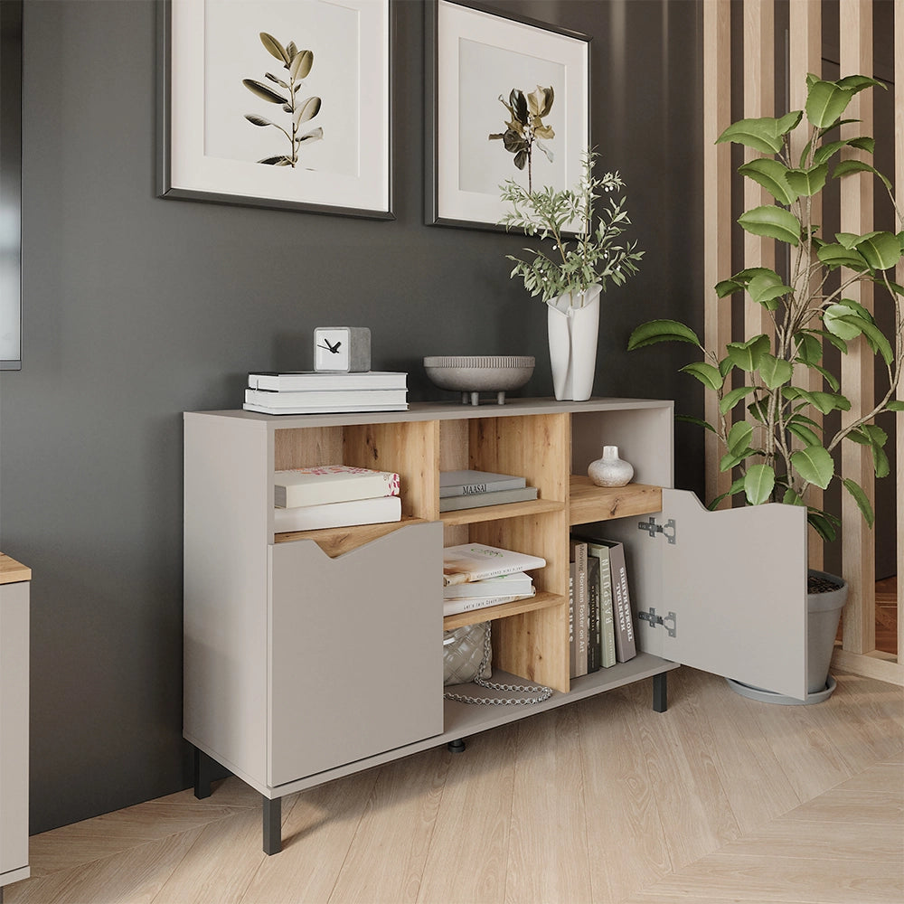 Vicco Credenza Greige/rovere artigianale 120 x 81.3 cm con 2 porte