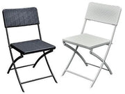 SEDIE PIEGHEVOLI CAMPING POLYRATTAN LEVANTE BIANCO O NERO CM.54x44xH81 PEZZI 2