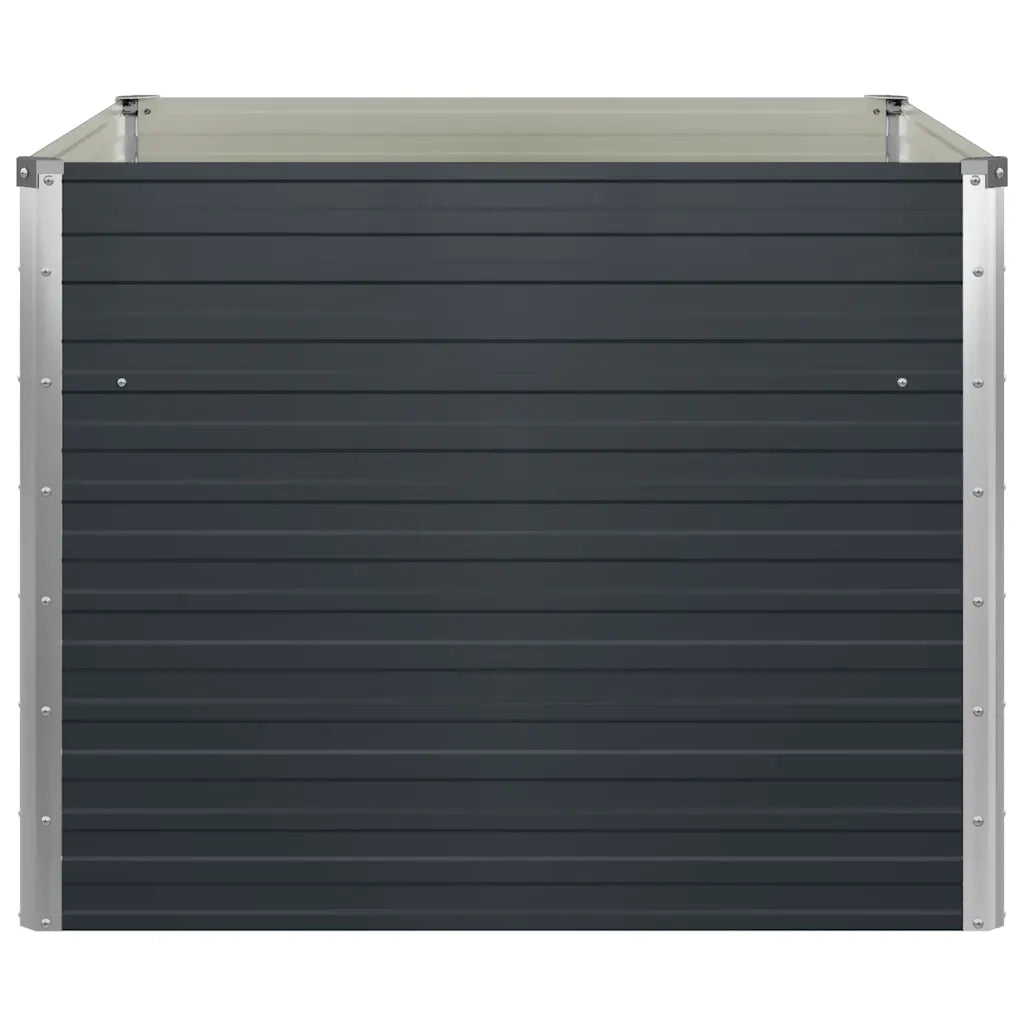 Fioriera Rialzata Antracite 100x100x77 cm in Acciaio Zincato 45725