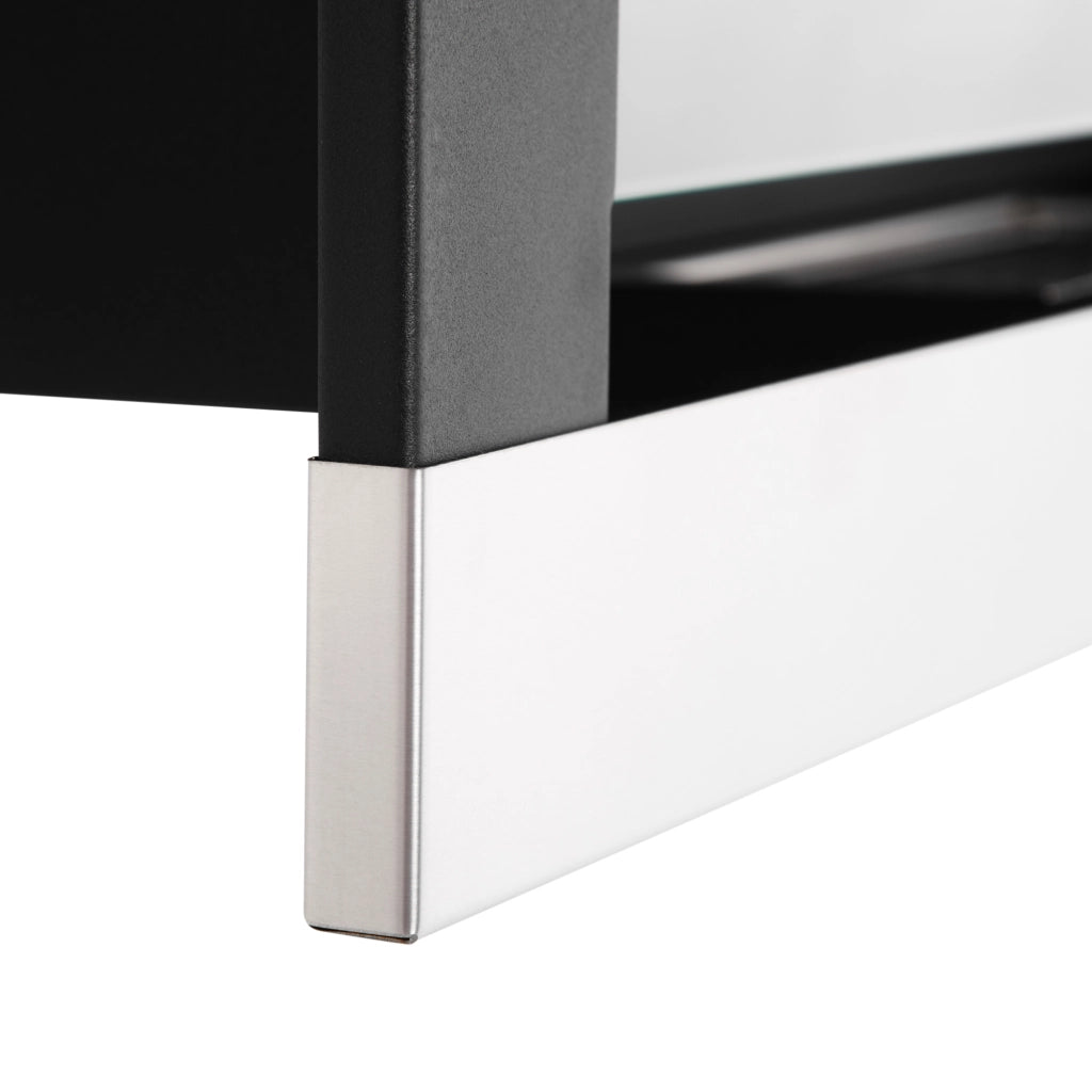 Camino Bioetanolo in Acciaio Inox ¨C Zephmum ¨C 90x16x40 cm, Argento