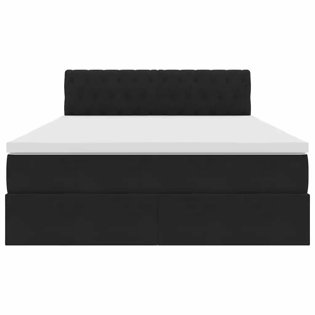 Letto con contenitore e LED con led Nero 140 x 200 cm Velluto 3371459