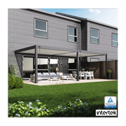 Pergola bioclimatica adossata collezione VS 4x8M - V2 - Antracite/Bianco