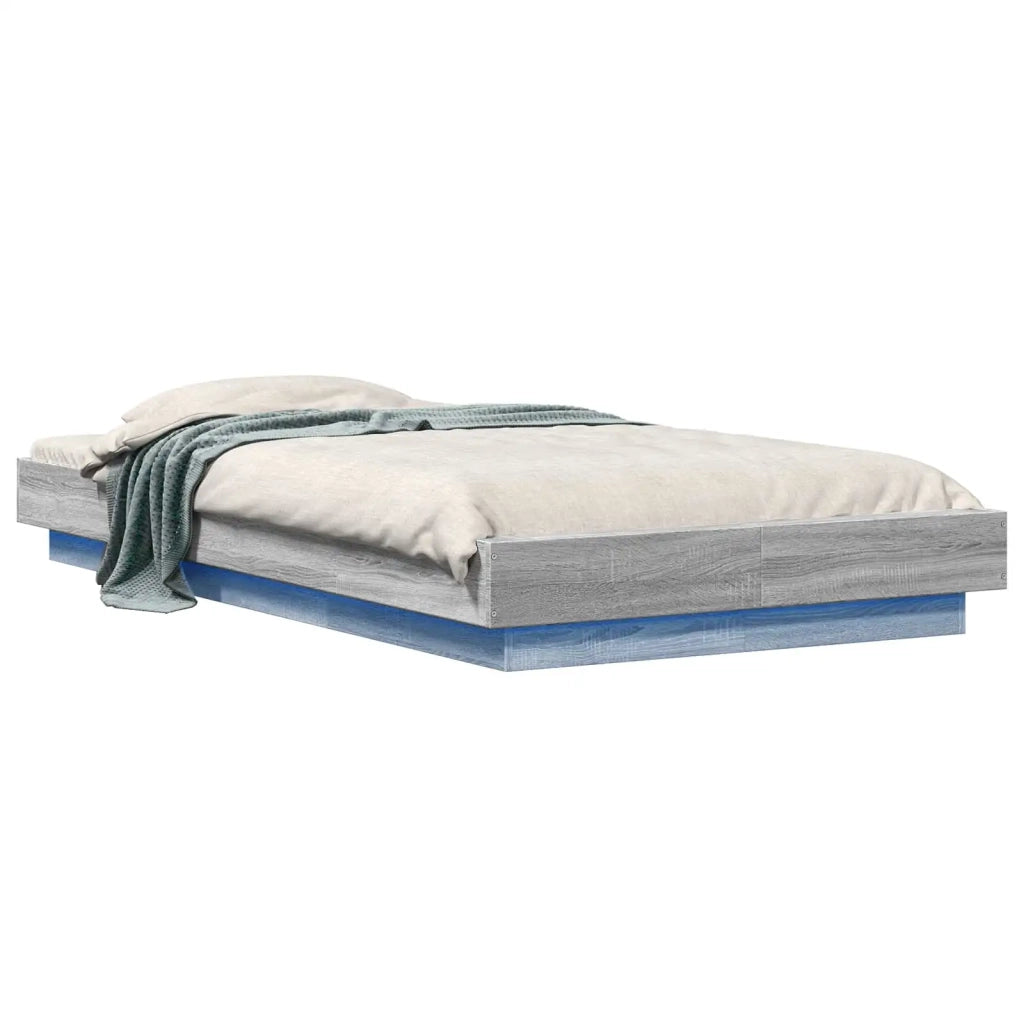 Letto con LED Sonoma grigio 80 x 200 cm Legno ingegnerizzato 3429585