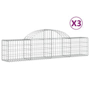 Cesti Gabbioni ad Arco 3 pz 200x30x40/60 cm Ferro Zincato