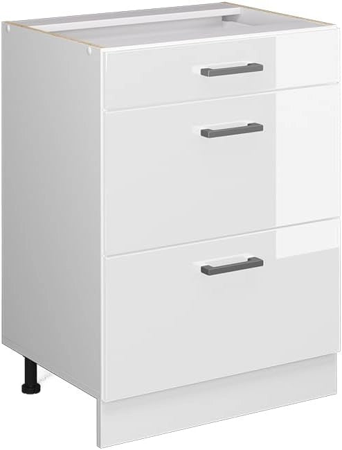 Frontale cucina R-Line, Bianco lucido, 59.6 x 71.3 cm frontale del mobile per mobile base con cassetti