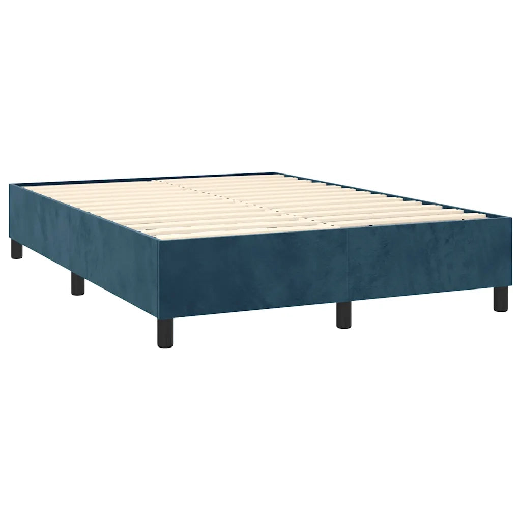 Letto a Molle con Materasso e LED Blu Scuro 140x190 cm 3139623