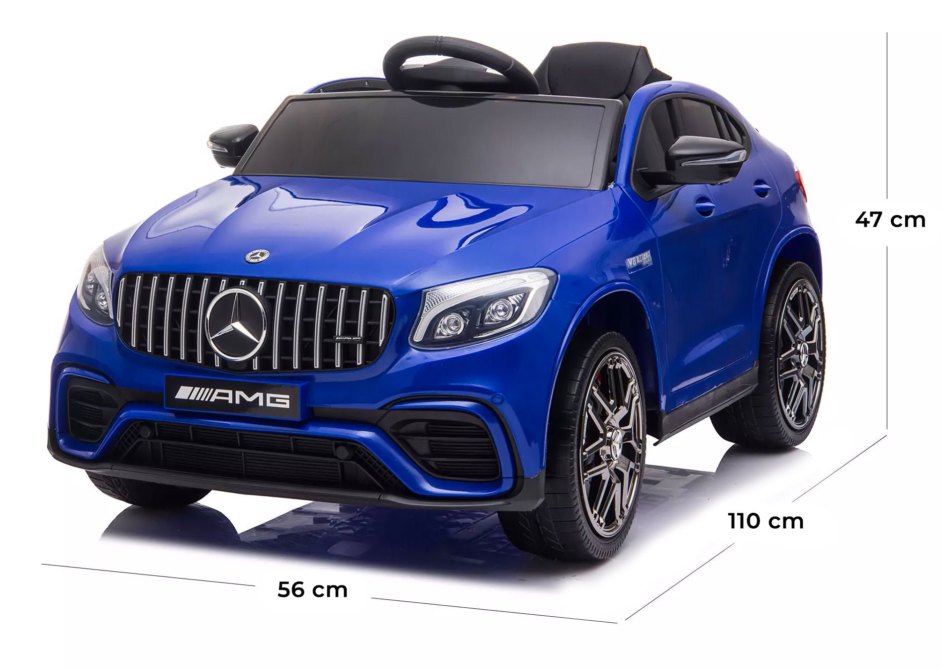 Macchina Elettrica per Bambini 12V con Licenza Mercedes GLC 63S Coupè Blu Metallizzato