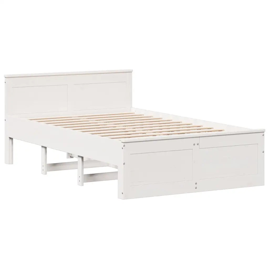 vidaXL Giroletto senza Materasso con Testata Bianco 120x200 cm Pino