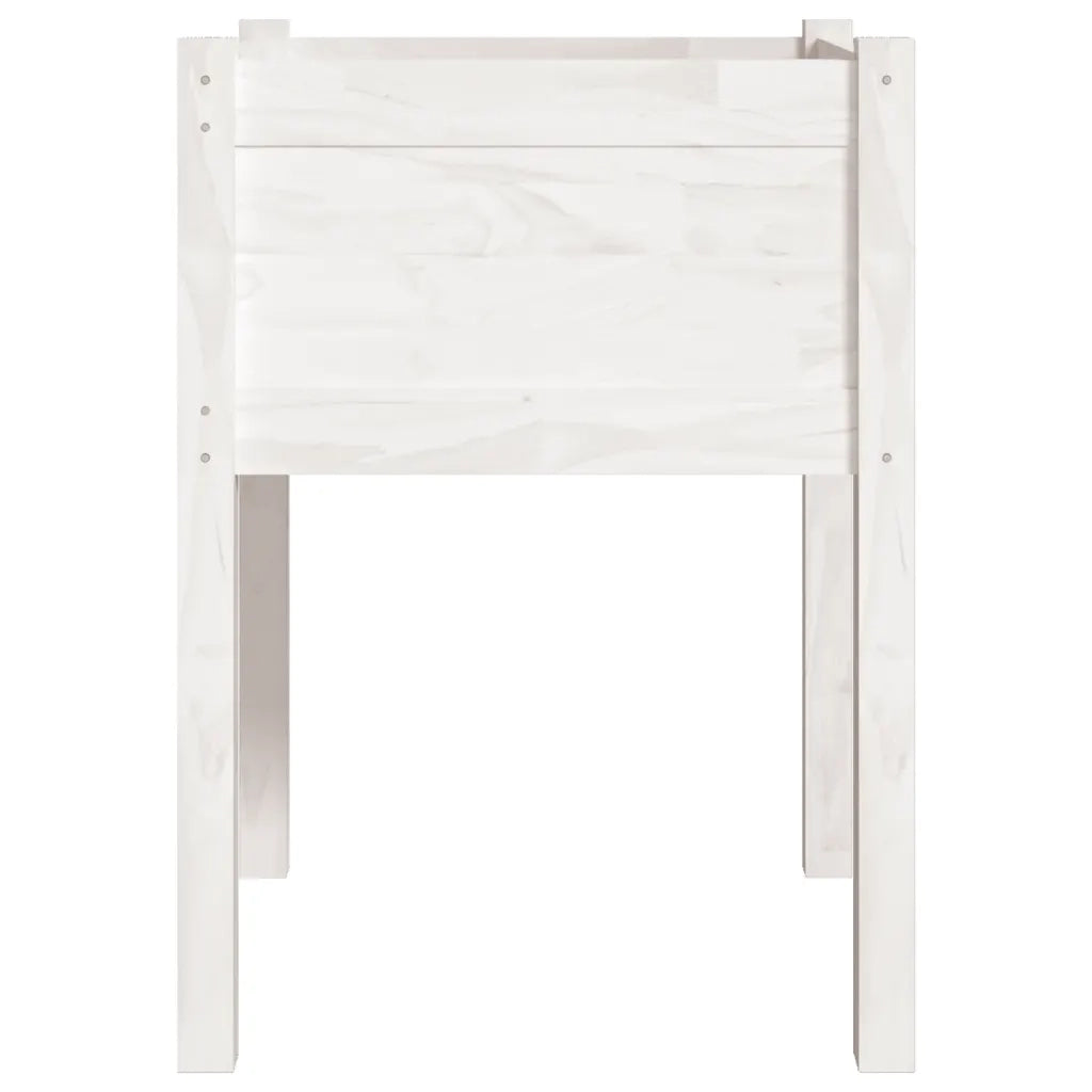 Fioriera da Giardino Bianca 50x50x70 cm Legno Massello di Pino 810801