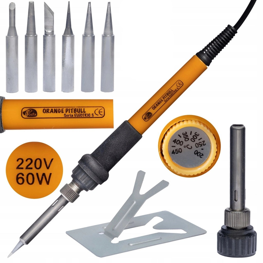 Set 8 in 1 Saldatore di Precisione con Potenziometro OP60W – 6 Punte, Base, 30 Elementi per Pirografia