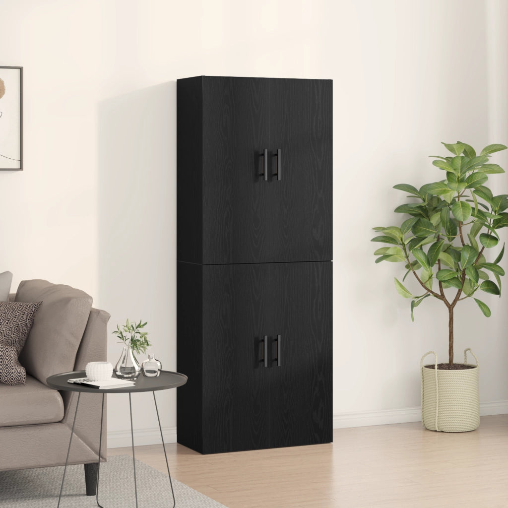 Armadi  2 pezzi in rovere nero 69,5x34x180 cm in legno ingegnerizzato