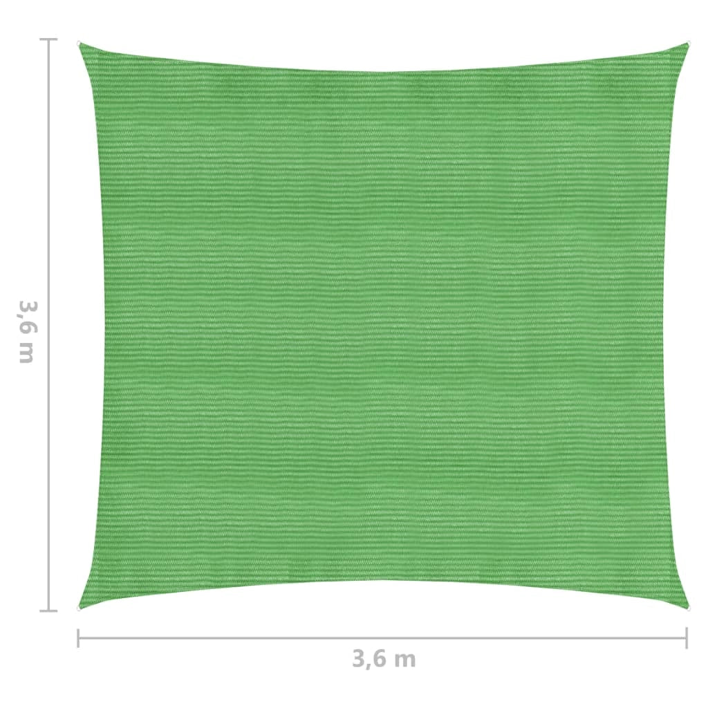 Vela ombreggiante/ombrellone 160 g/m² HDPE 3,6 x 3,6 m verde chiaro 02_0009374