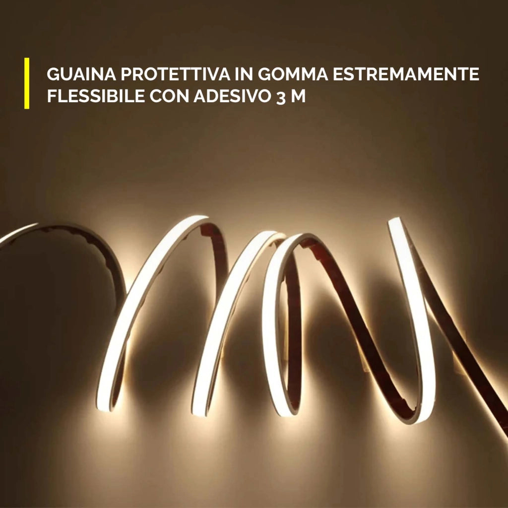 Striscia LED KIT SMART tenuta stagna IP68 Linear COB flessibile Neon Flex dimmerabile 24V WiFi Alexa sauna doccia 3000K