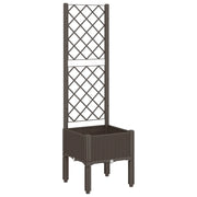 Fioriera | Cassetta per fiori | Vaso da Giardino con Traliccio Marrone 40x40x142 cm in PP