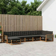 Set di divani da esterno 7 pz Naturale e Nero 3381564