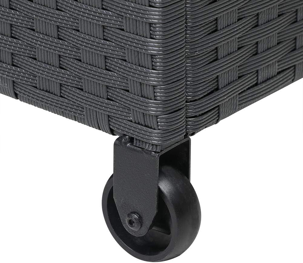 ® Baule da Giardino XXL 625L 150x77x73 cm Polyrattan con Ruote Impermeabile Fodera Interna Box Multifunzione