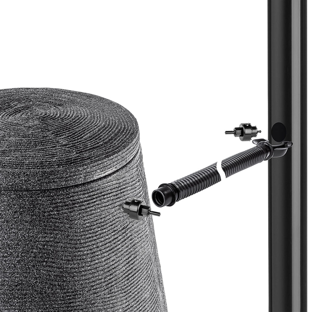 Serbatoio per acqua piovana KADAX 410L Contenitore per acqua a forma di barile + rubinetto con vaso 2 in 1 Grande
