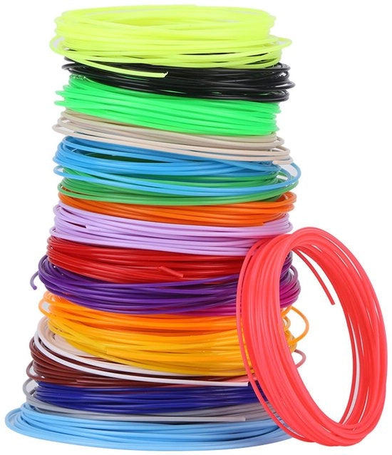 Filamento PCL 20 Colori - 1,75 mm - Riciclabile - Compatibile con Penna 3D - Temperatura di Stampaggio Optima 80-100 °C - Lunghezza per Pezzo 5 Metri