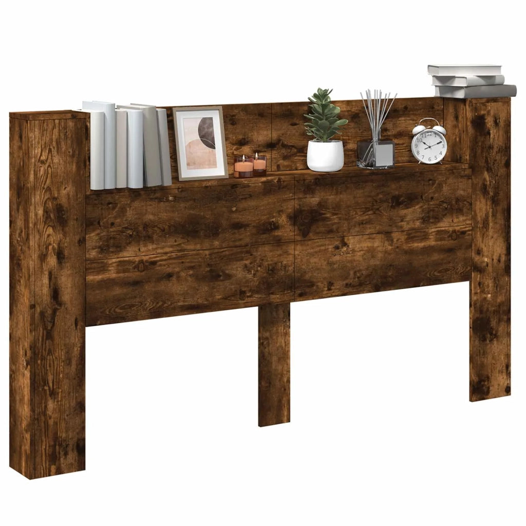Testata con Mobile e LED Quercia Affumicata Legno multistrato