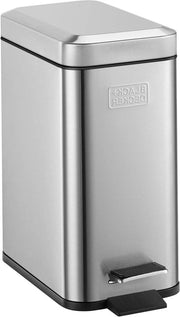 Pedaalemmer metallico da 5L in grigio metallizzato con coperchio soft-close in acciaio inossidabile 30cm x 14cm x 29cm
