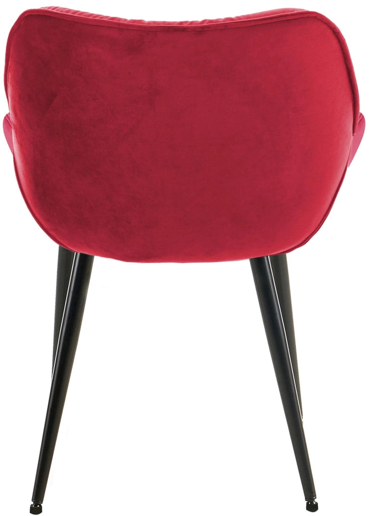 Set di 4 poltroncine Tanna in velluto rosso