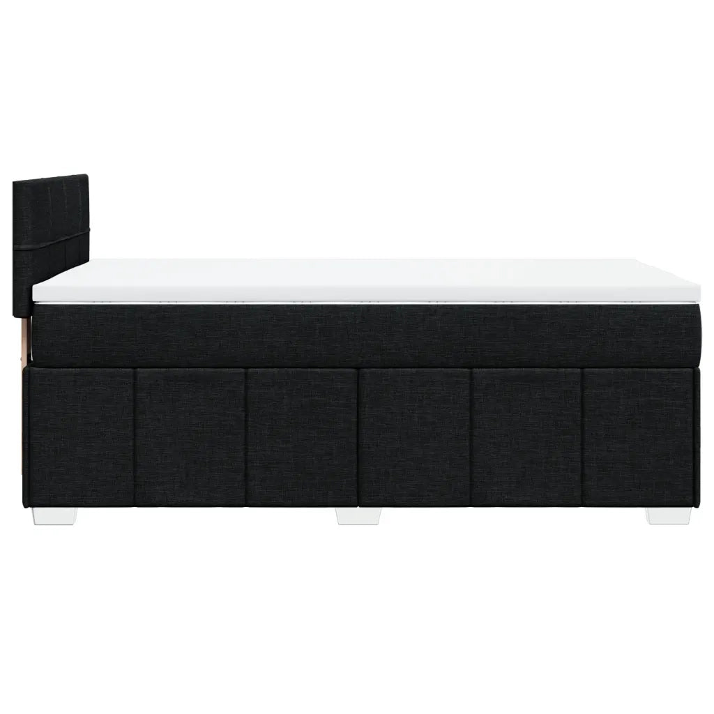 Giroletto a Molle con Materasso Nero 100x200 cm in Tessuto