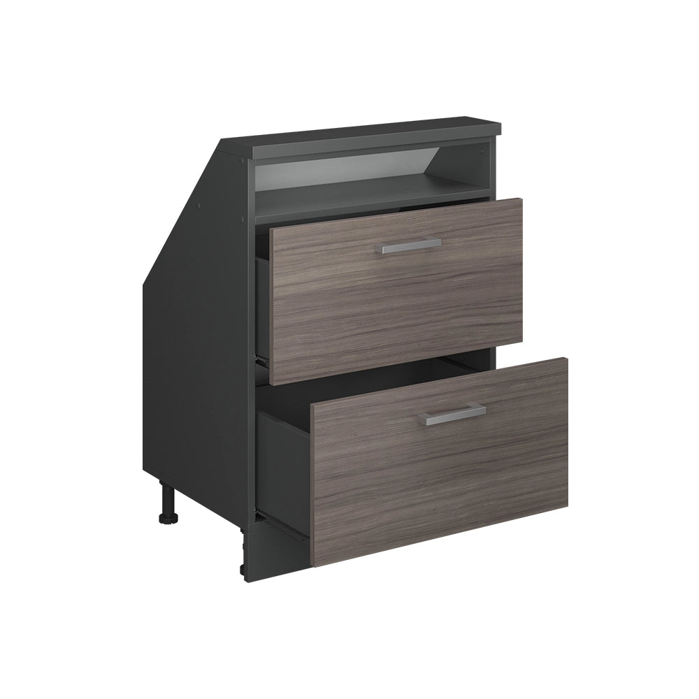 Mobile cucina sottotetto R-Line Grigio nobile/Antracite 60 cm con 2 cassetti Vicco