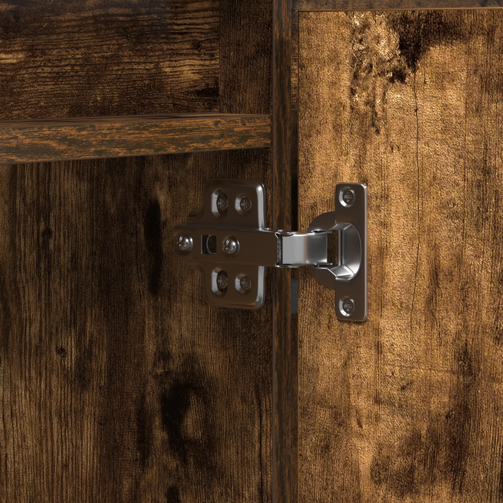 Mobile TV con LED Rovere Affumicato 180x38x49 cm Legno Ingegnerizzato