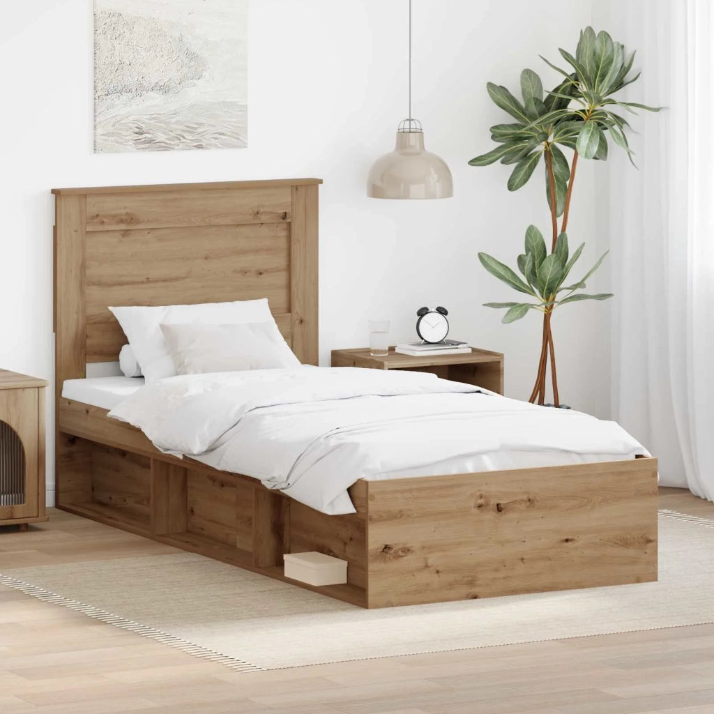 Struttura del letto con testiera Rovere Artigianale 75 x 190 cm 3410151