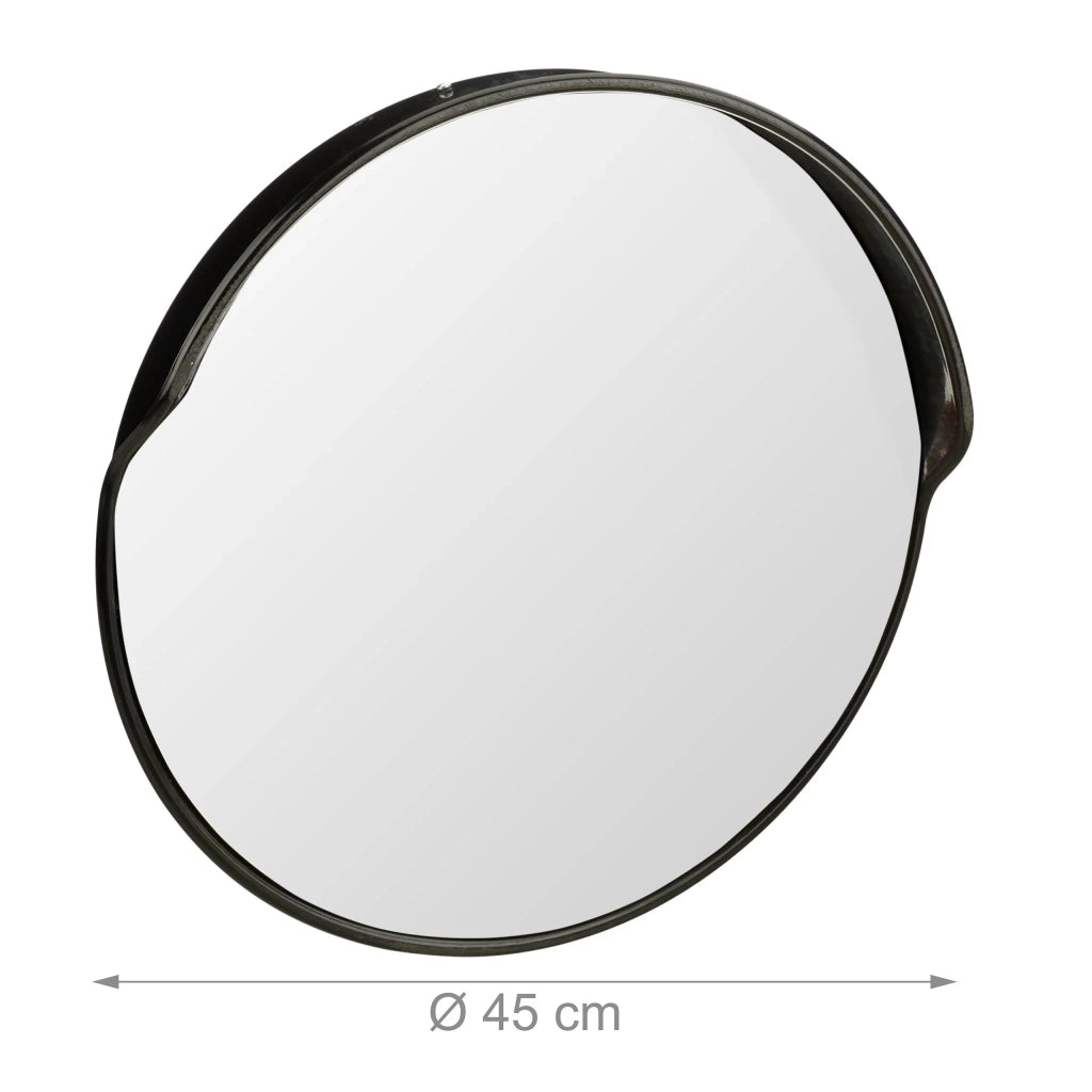Specchio parabolico da traffico curvo esterno interno 45 x 45 x 24 cm vista panoramica sicurezza in plastica nera 13_0006508