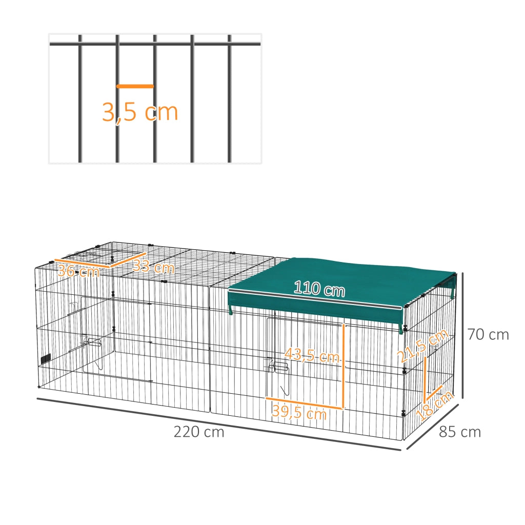 Gabbia per Animali Domestici ¨C zephmum ¨C Verde 220x85x70 cm