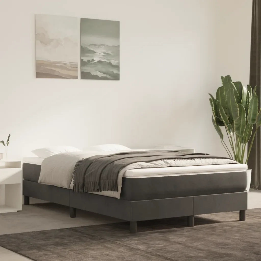 Materasso a Molle-Materasso per letto Grigio Scuro 120x200x20 cm in Velluto