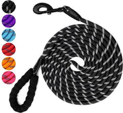 Cavo di Trainamento per Cani Resistenti a Esplosioni con Striscia Riflettente Esterno Lungo 3M per Attività All'Aperto (Nero 1,2CM x 3M)