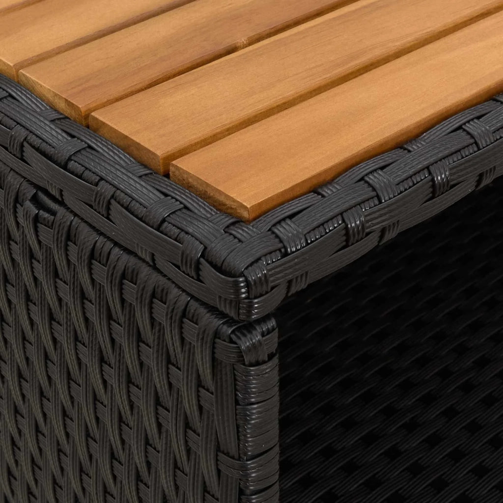 Armadietto Nero 70 x 50 x 87 cm Poliestere e Rattan Roly