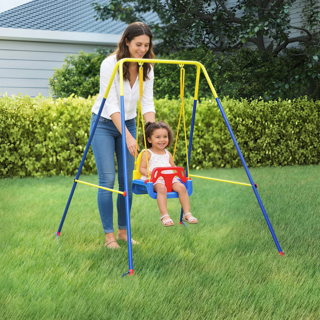 Altalena per bambini 3 in 1 ¨C zephmum ¨C Pieghevole, regolabile, multicolore