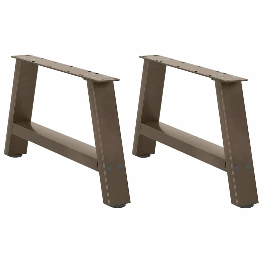 Set di 2 gambe per tavolino da caffè a forma di A 70 x 30 cm con livelli regolabili estetica moderna acciaio nero 02_0057107