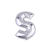 Trade Shop - Palloncino Gonfiabile Elio Lettera S Argento 35 Cm Compleanno Festa Party Casa -